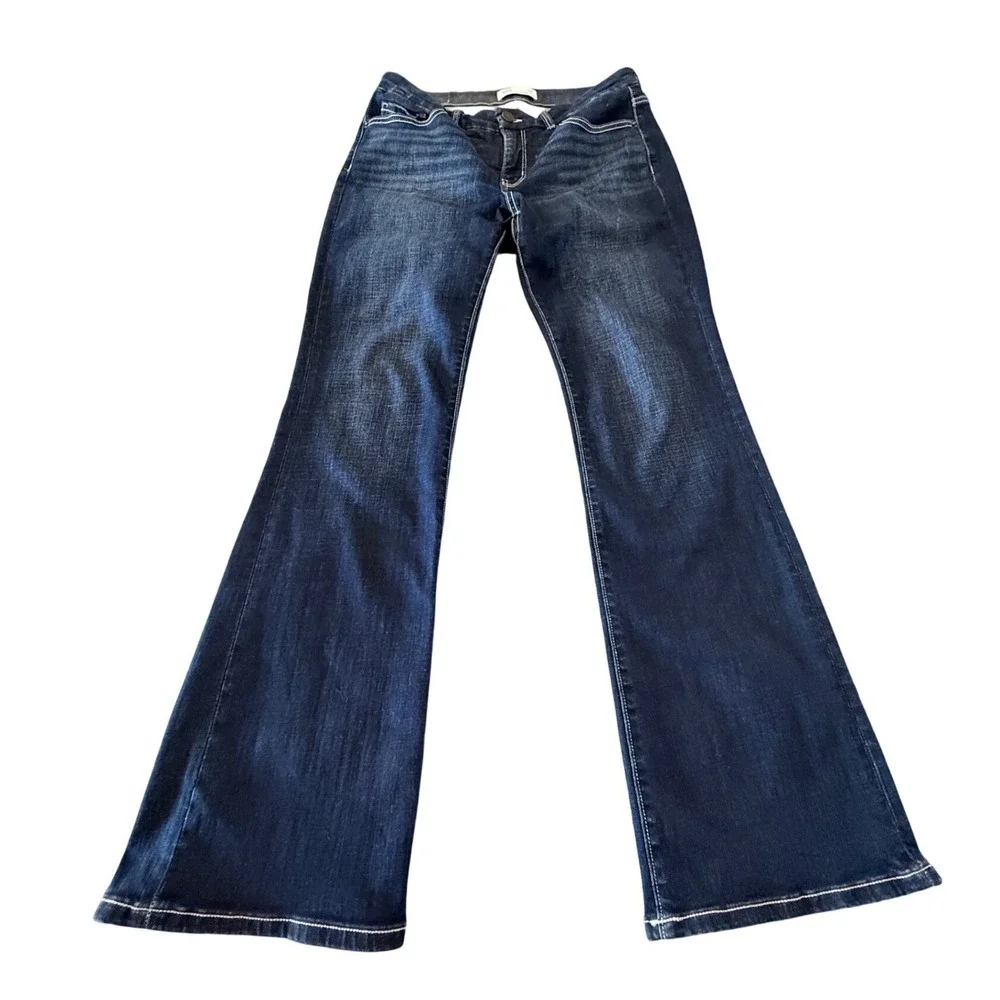 BKE Denim Womens Dark Wash Flare Leg Jeans 29x32 Stretch‎ Cotton Blend Indigo